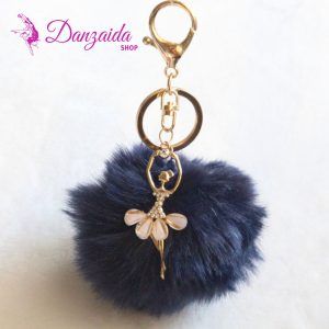 Llavero Pompón Bailarina Azul Marino