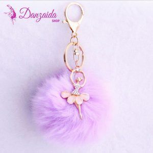 Llavero Pompón Bailarina Lila
