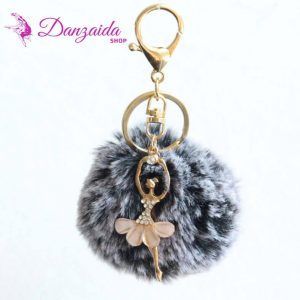 Llavero Pompón Bailarina N/B